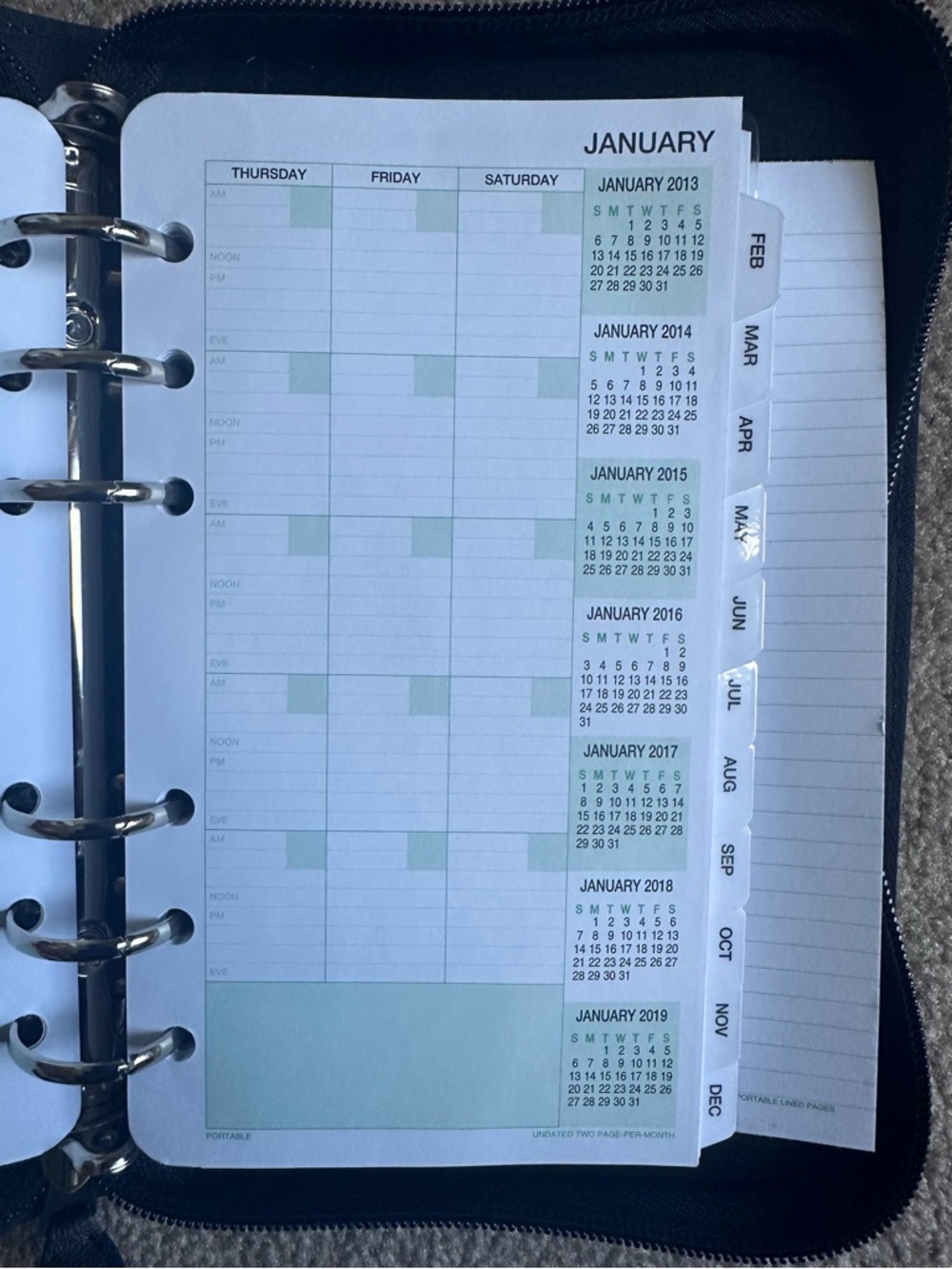 Day-Timer Black Leatherette Zip Planner - Picture 4 of 6